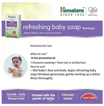 Himalaya Refreshing Baby Soap for Oily Skin | Paraben-Free | Clinically Tested & Hypoallergenic