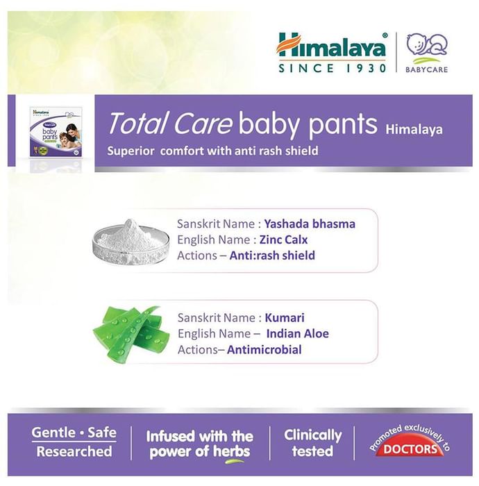 Himalaya Total Care Baby Pants | With Anti-Rash Shield & Wetness Indicator | Size Medium
