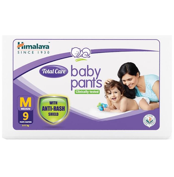 Himalaya Total Care Baby Pants | With Anti-Rash Shield & Wetness Indicator | Size Medium