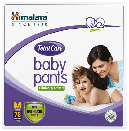 Himalaya Total Care Baby Pants | With Anti-Rash Shield & Wetness Indicator | Size Medium - Classic Derma