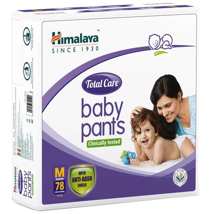 Himalaya Total Care Baby Pants | With Anti-Rash Shield & Wetness Indicator | Size Medium