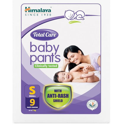 Himalaya Total Care Baby Pants | With Anti-Rash Shield & Wetness Indicator | Size Small - Classic Derma