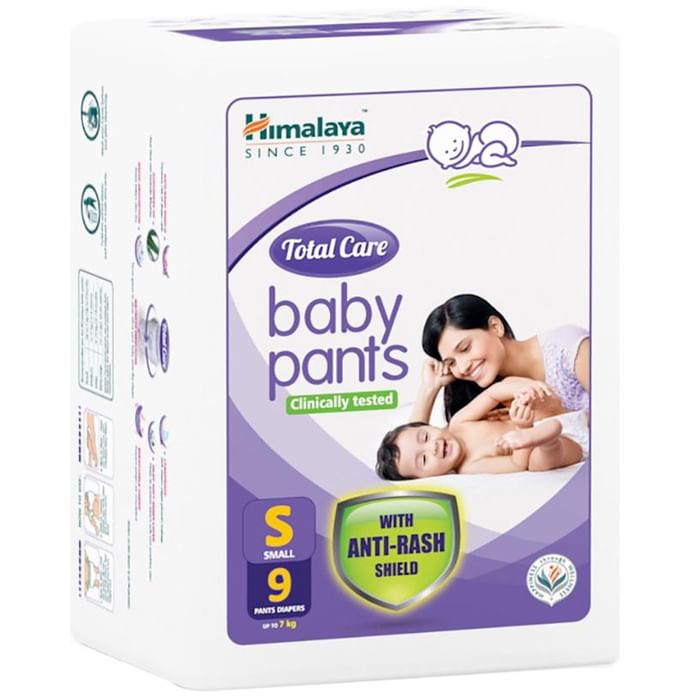 Himalaya Total Care Baby Pants | With Anti-Rash Shield & Wetness Indicator | Size Small