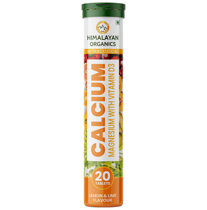 Himalayan Organics Calcium Magnesium with Vitamin D3 Effervescent Tablet Lemon and Lime - Classic Derma