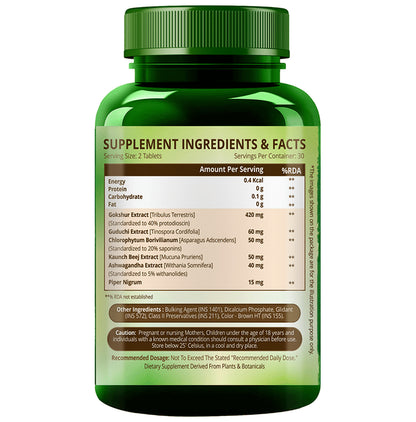 Himalayan Organics Male Vigor Tablet for Energy, Stamina & Increases Blood Flow