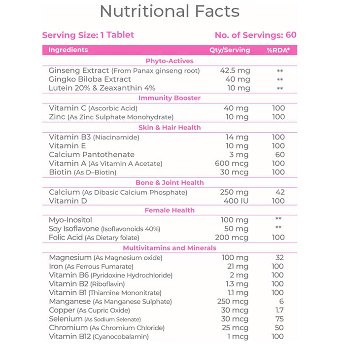 Hohner Multivitamin Women for Vitality, Joint, Stamina & Immunity | Tablet
