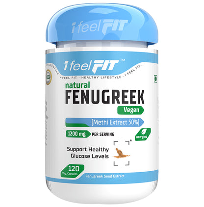 iFeelFIT Natural Fenugreek (Methi Extract 50%) 1200mg Veg. Capsule - Classic Derma