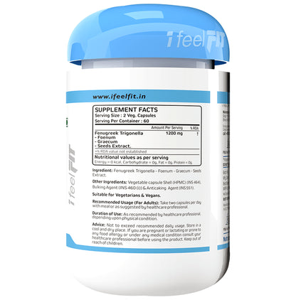 iFeelFIT Natural Fenugreek (Methi Extract 50%) 1200mg Veg. Capsule