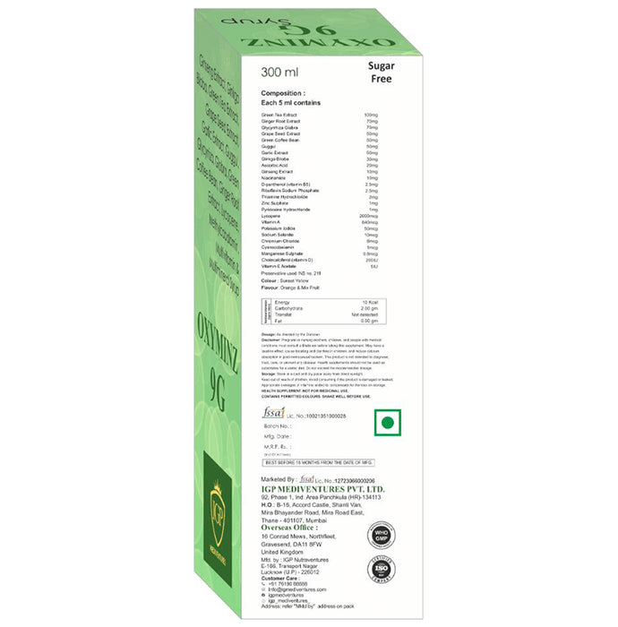IGP Mediventures Oxyminz 9G Syrup Sugar Free