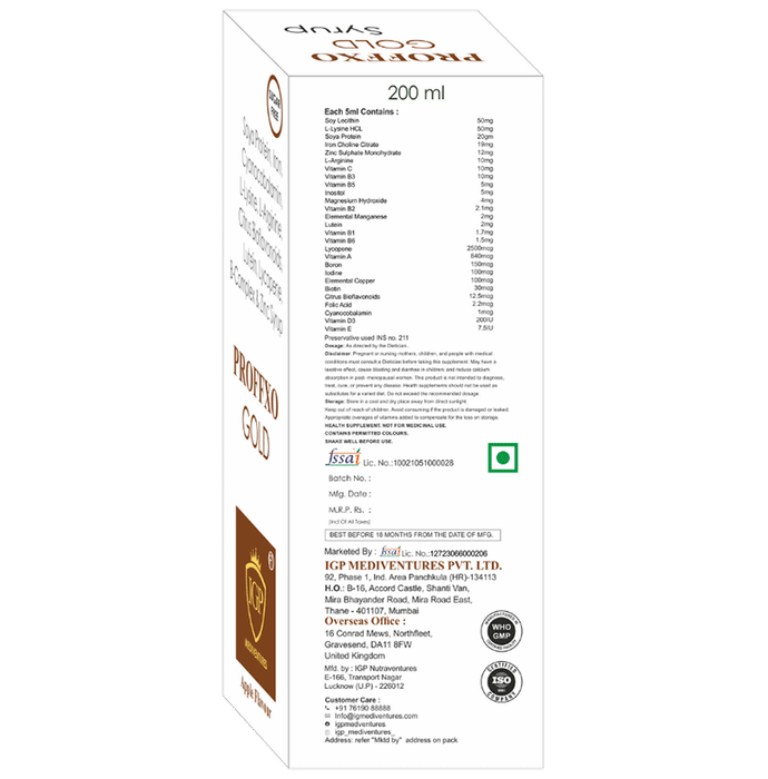 IGP Mediventures Proffxo Gold Syrup Apple
