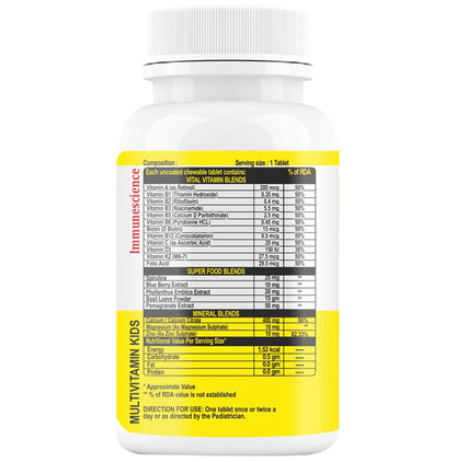 Immunescience Star Multivitamin Kids Chewable Tablet Guava Sugar Free