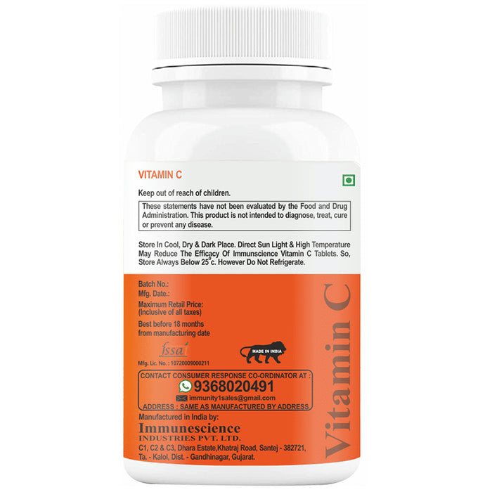 Immunescience Vitamin C for Immunity Chewable Tablet Citrus Orange