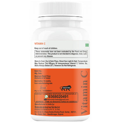Immunescience Vitamin C for Immunity Chewable Tablet Citrus Orange