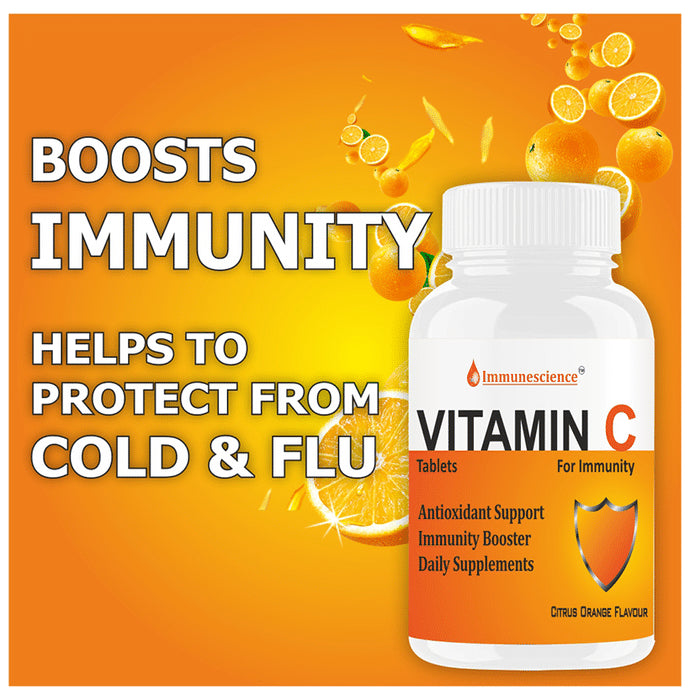 Immunescience Vitamin C for Immunity Chewable Tablet Citrus Orange