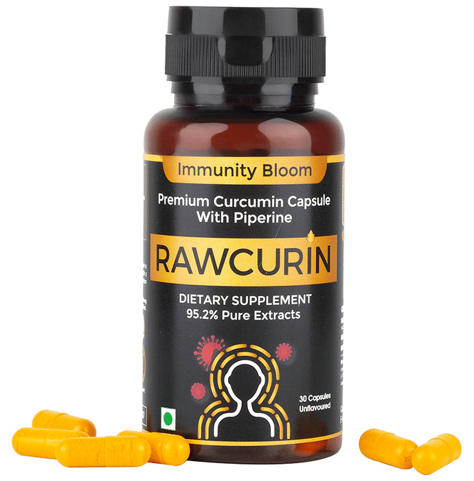 Immunity Bloom Rawcurin Premium Curcumin Capsule with Piperine Unflavored