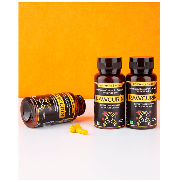 Immunity Bloom Rawcurin Premium Curcumin Capsule with Piperine Unflavored