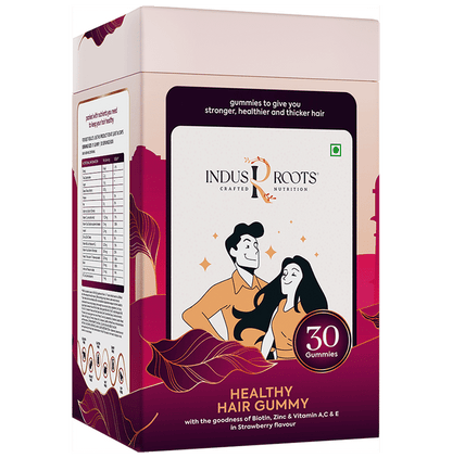 Indus Roots Healthy Hair Gummy Strawberry - Classic Derma