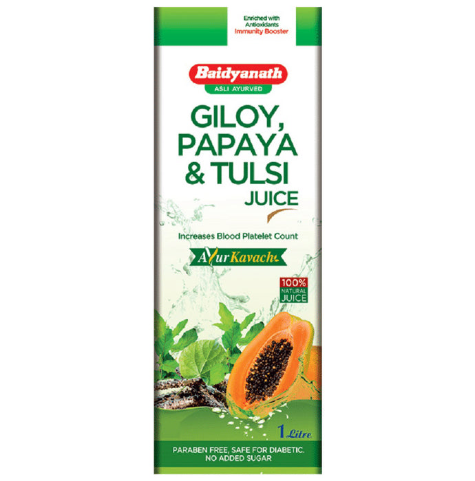 Baidyanath (Jhansi) Giloy, Papaya & Tulsi Juice - Classic Derma
