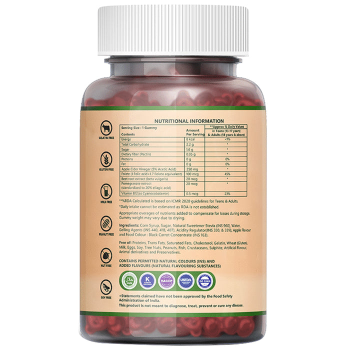 Inlife Apple Cider Vinegar Gummies Apple Gluten Free