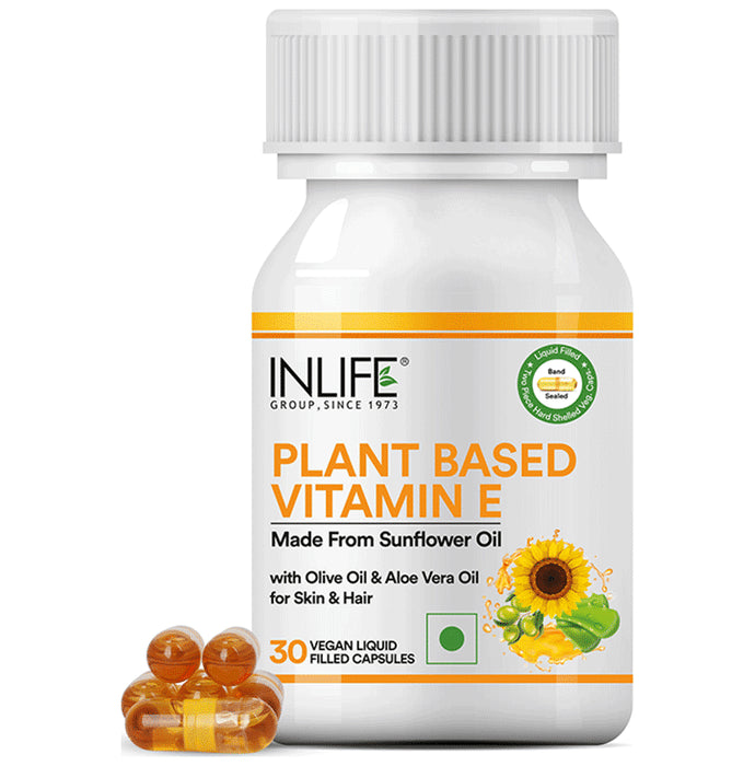Inlife Plant Based Vitamin E Vegan Liquid Filled Capsule