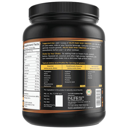Inlife Raw Whey Protein Powder Unflavored