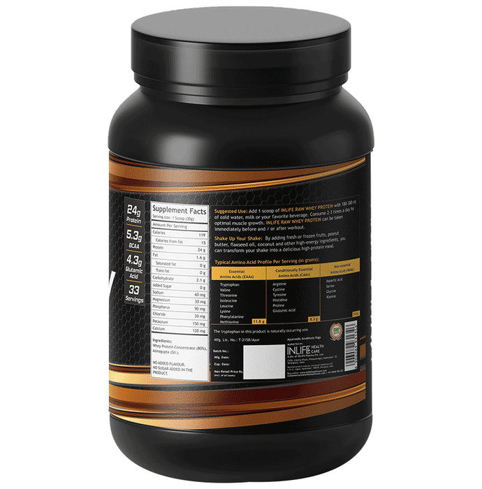 Inlife Raw Whey Protein Powder Unflavored