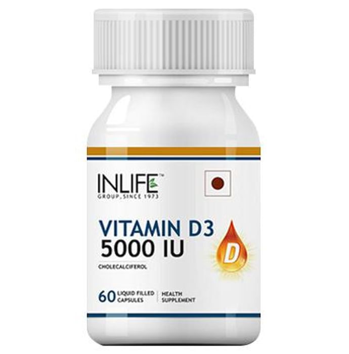 Inlife Vitamin D3 (Cholecalciferol) 5000IU | Liquid Filled Capsule - Classic Derma