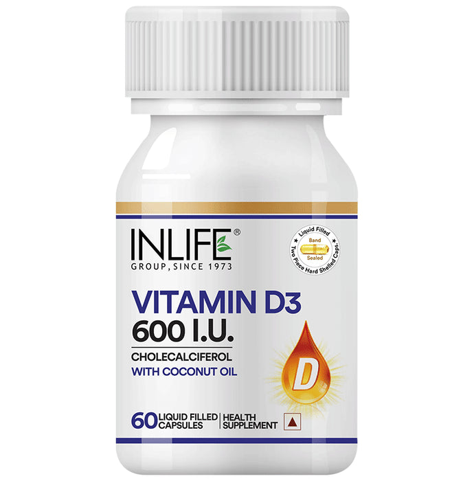 Inlife Vitamin D3 600I.U. Liquid Filled Capsule - Classic Derma