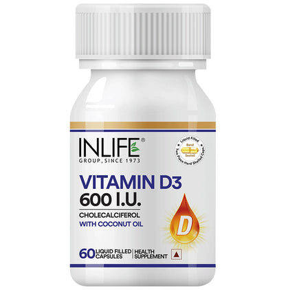Inlife Vitamin D3 600I.U. Liquid Filled Capsule - Classic Derma
