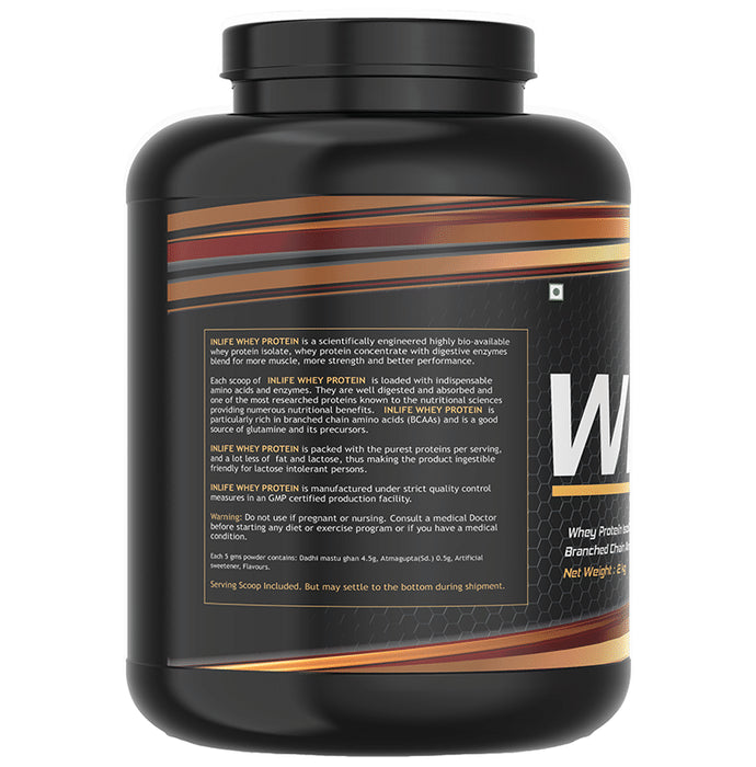 Inlife Whey Protein Powder | With Digestive Enzymes for Muscle Growth | Flavour Chocolate