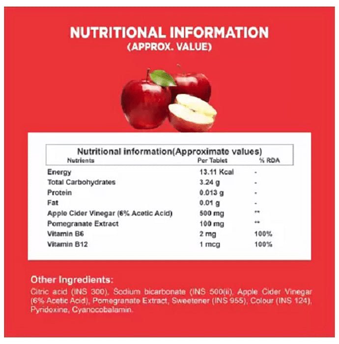 Iron Lifters Apple Cider Vinegar Effervescent Tablet (15 Each) Red Apple