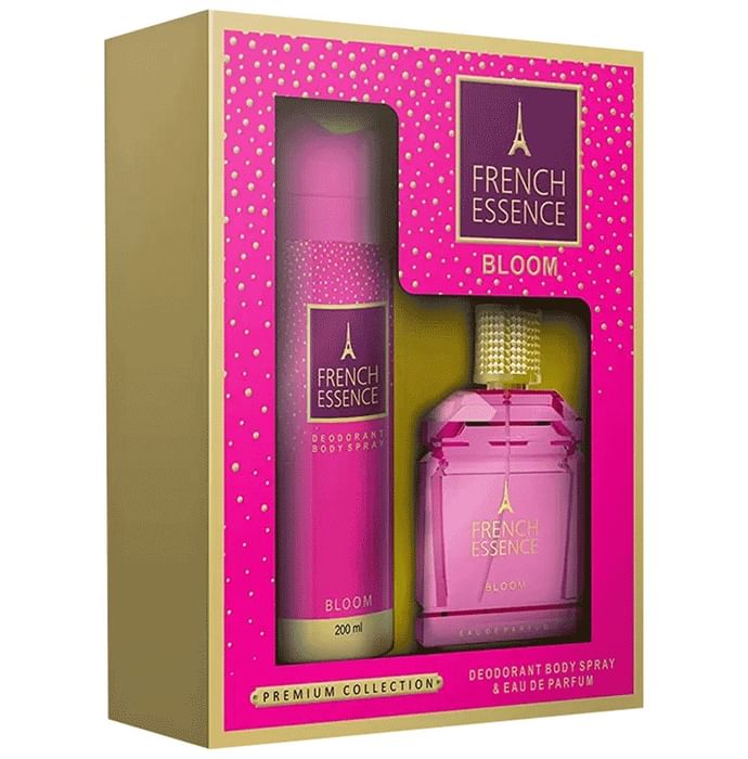 French Essence Bloom Deodorant Body Spray 200ml & Perfume 60ml Gift Set for Women - Classic Derma