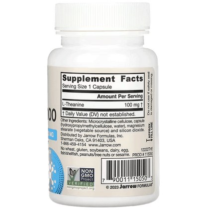 Jarrow Formulas Theanine 100mg Veggie Caps | Promotes Relaxation