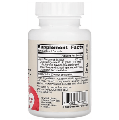 Jarrow Formulas Vegan Citrus Bergamot Veggie Capsules
