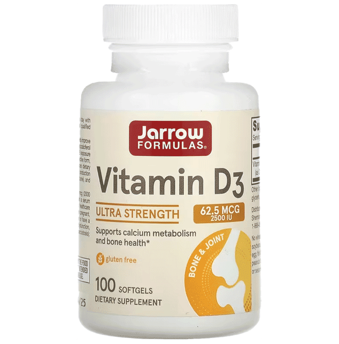 Jarrow Formulas Vitamin D3 2500IU Softgel | Supports Calcium Metabolism, Bone Health & Immunity - Classic Derma