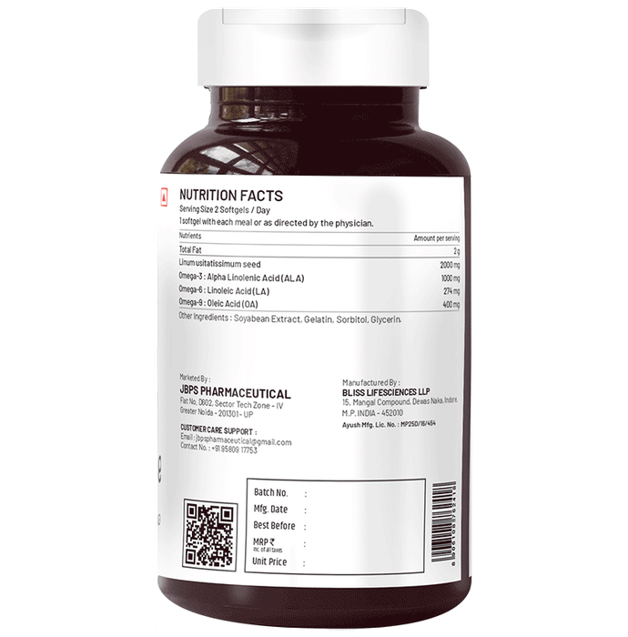 JBPS Nutra Omega 3 6 9 High Potency Triple Omega Capsule