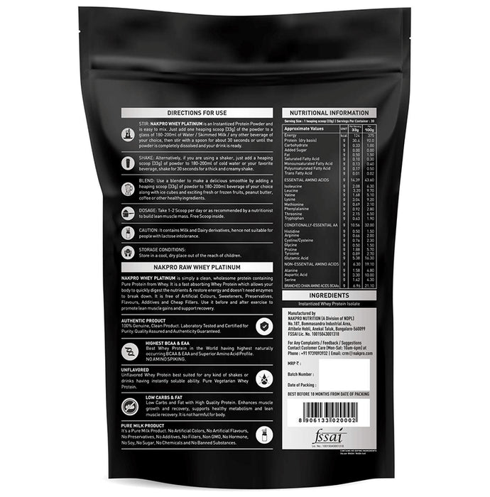 Nakpro Nutrition Whey Platinum Whey Protein Isolate (1kg Each) Coffee
