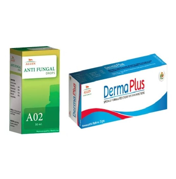 Allen Anti Fungal Combo Pack of A02 Anti Fungal Drop 30ml & Derma Plus Cream 25gm - Classic Derma