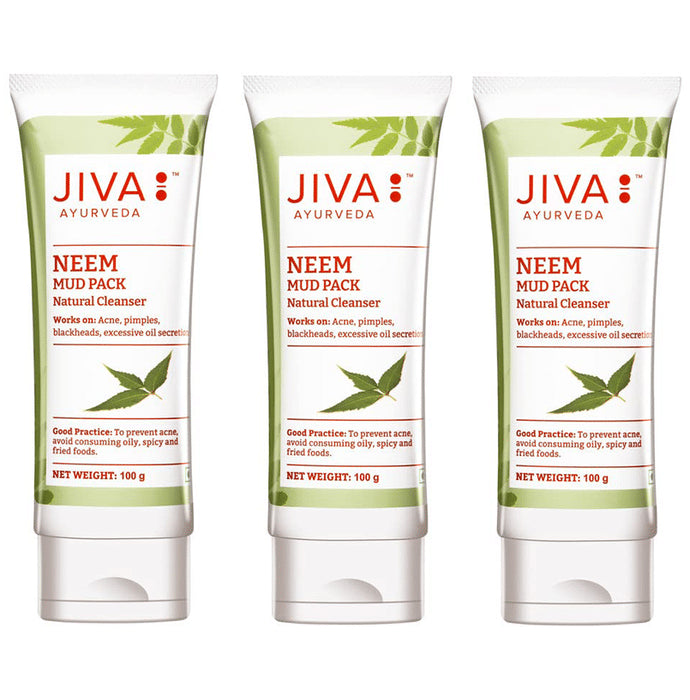 Jiva Ayurveda Neem Mud Pack Natural Cleanser (100gm Each) - Classic Derma