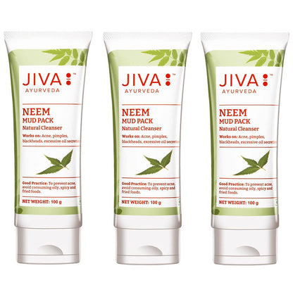 Jiva Ayurveda Neem Mud Pack Natural Cleanser (100gm Each) - Classic Derma
