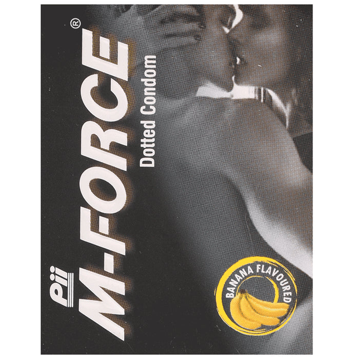 M-Force Dotted Condom (3 Each) Banana - Classic Derma