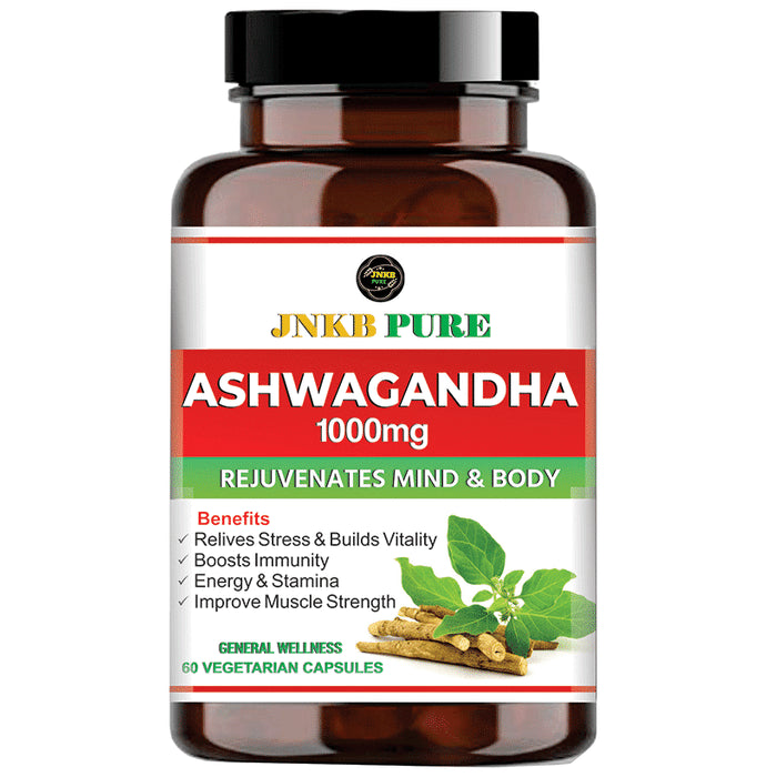 JNKB Pure Ashwagandha 1000mg Vegetarian Capsule - Classic Derma