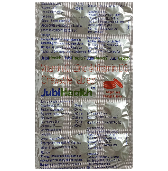 Jubihealth Chewable Tablet Orange Sugar Free