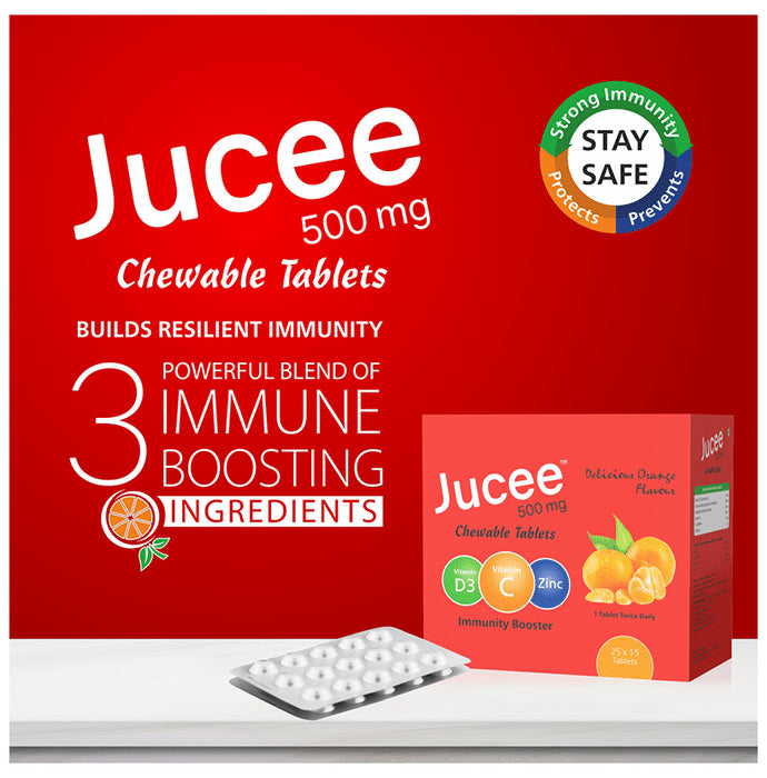 Jucee 500mg Chewable Tablet (15 Each) Delicious Orange
