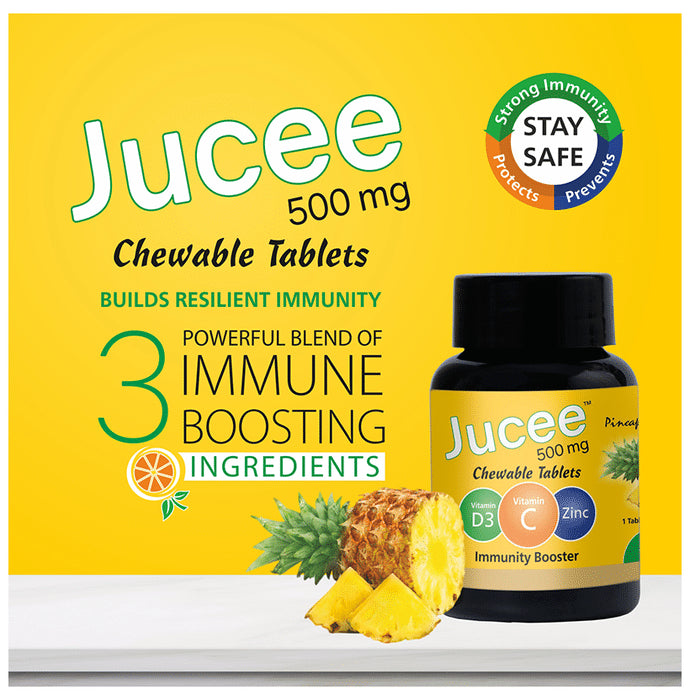 Jucee 500mg Chewable Tablet (60 Each) Delicious Pineapple