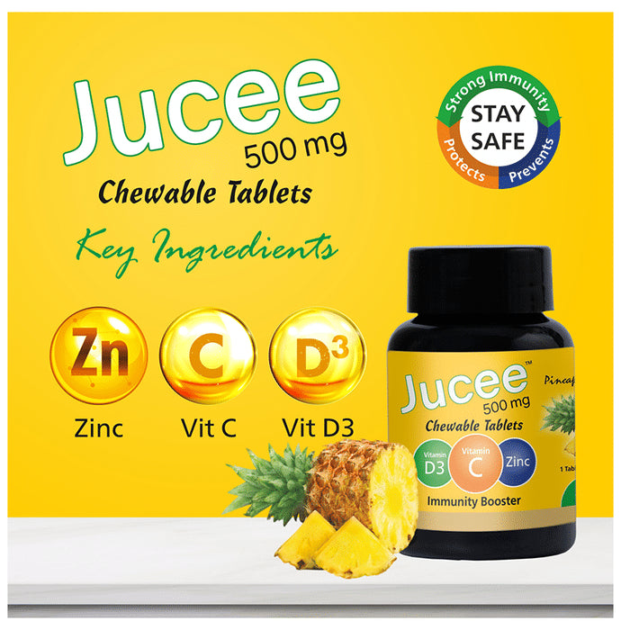Jucee 500mg Chewable Tablet (60 Each) Delicious Pineapple