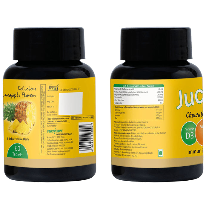 Jucee 500mg Chewable Tablet (60 Each) Delicious Pineapple