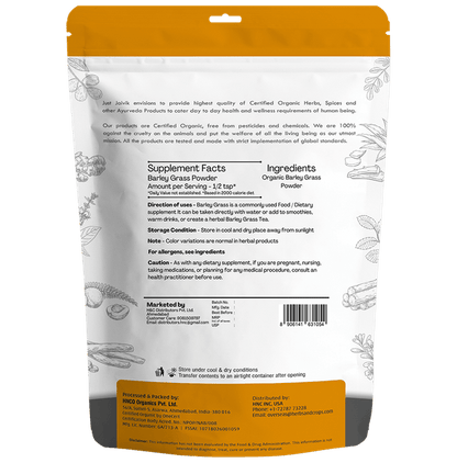 Just Jaivik Organic Barley Grass Powder