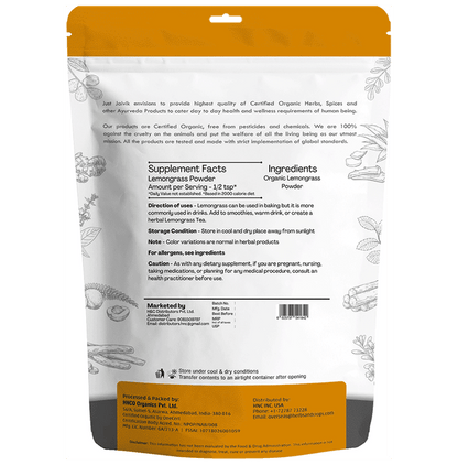Just Jaivik Organic Lemongrass Powder