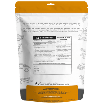 Just Jaivik Organic Manjistha Powder